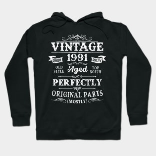 Vintage 1991 29th Birthday Gift 29 Years Old Hoodie